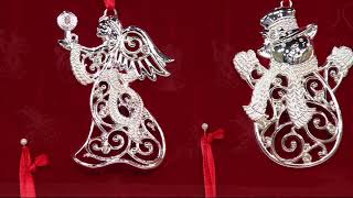 Lenox Set of 5 Silver Plated Sparkle & Scroll Ornaments on QVC