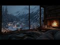 Heavy Snowfall Cabin Ambience 2026 | Cozy Christmas Cabin Fireplace &amp; Snow Sounds for Relaxation