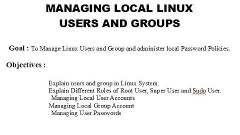 Linux User and group Management