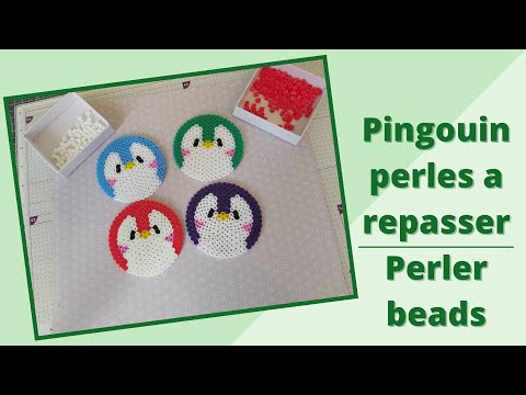 Tutoriel pingouin en perles a repasser - perler beads hama 