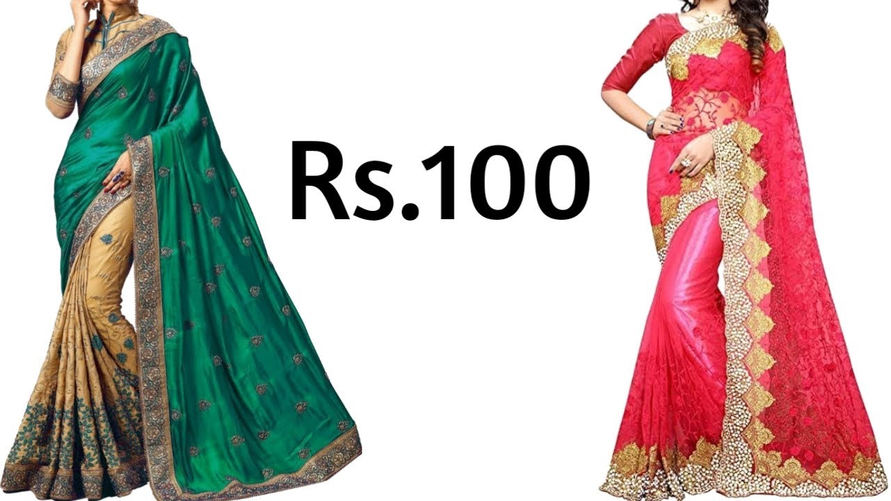 Buy Latest Party Wear Saree Rs.100 / Saree Online Shopping / Saree In Cheap Rate YouTube