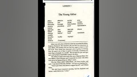 The Young Akbar lesson part 1