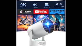 Projector with WiFi and Bluetooth, Mini Projector Support 4K, Auto Keystone Portable Projector