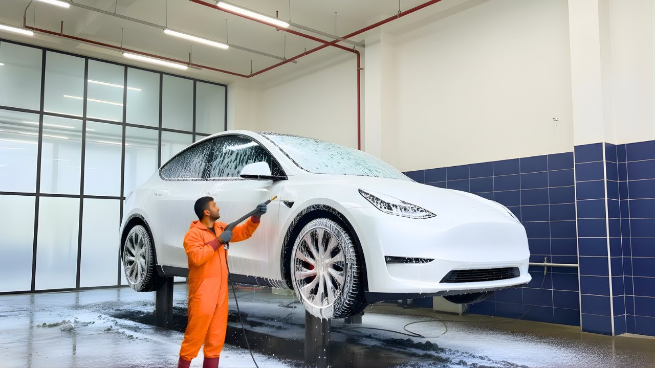 2026 Tesla Model Y Extreme Car Wash 🚿 | Heavy Duty Foam Cleaning ASMR | Satisfying Car Wash Beast