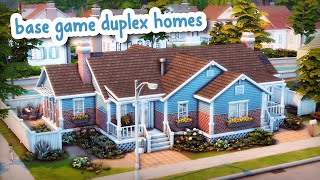 Base Game Duplex Homes For Rent 💙 || The Sims 4 Speed Build