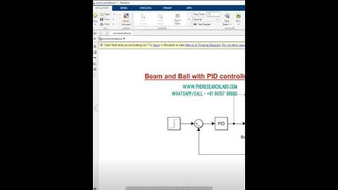 Beam and Ball with PID controller matlab simulink simulation