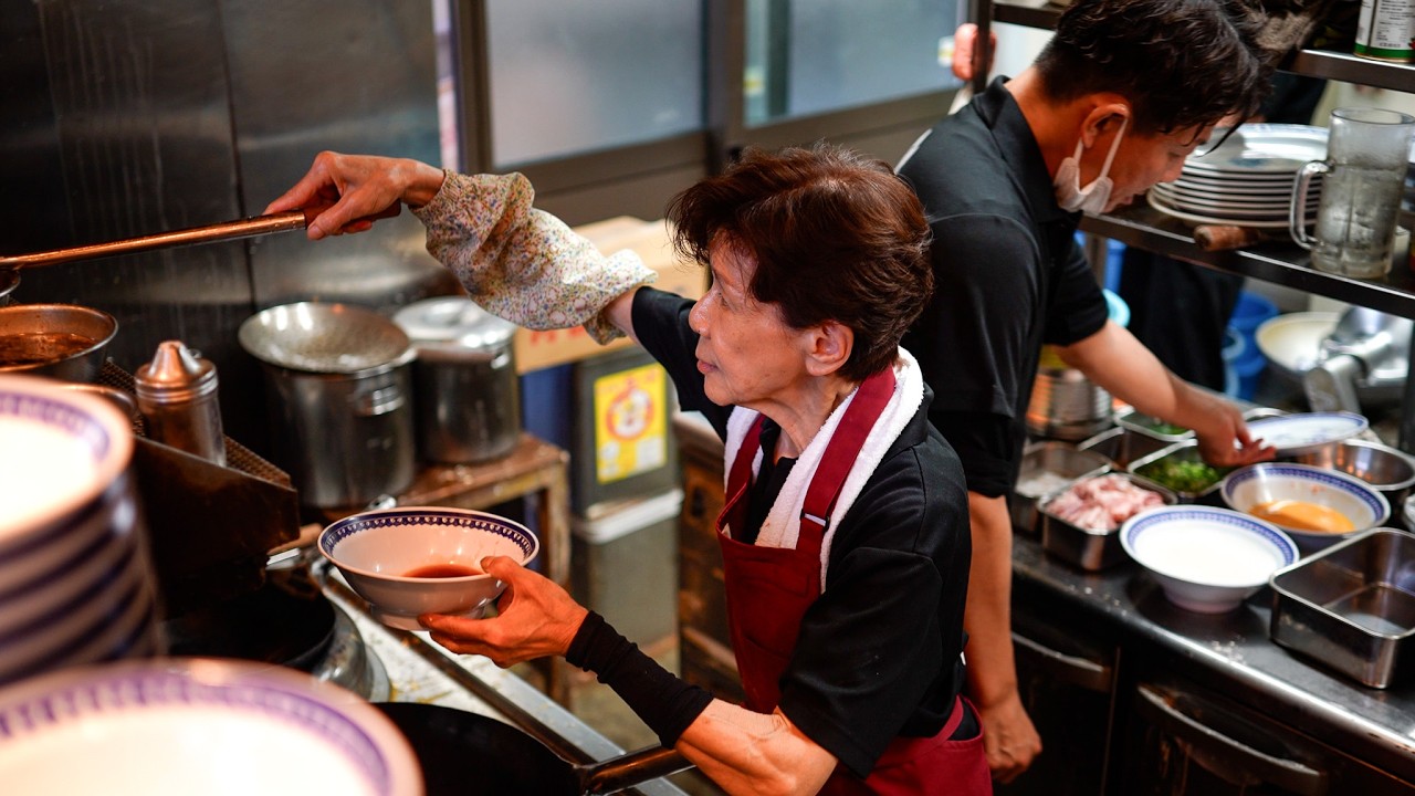 A mother and son family-run restaurant in Osaka, Japan, with 75