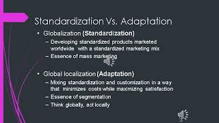 Introduction to global marketing part 2 standardization vs adaptation
