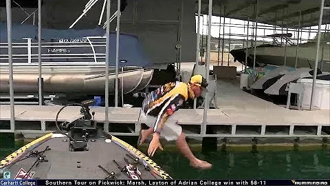 Drew Benton falls into Lake Travis