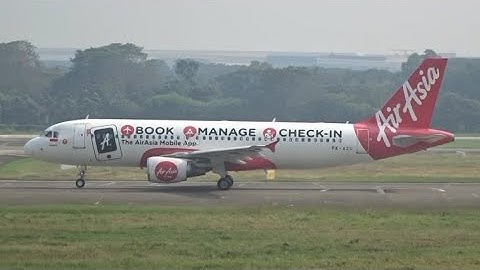 Spesial Livery !!! AirAsia Livery Mobile App Take off di Bandara Soekarno-Hatta