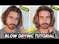 BLOW DRYING TUTORIAL For Men | How To Use a Hair Dryer