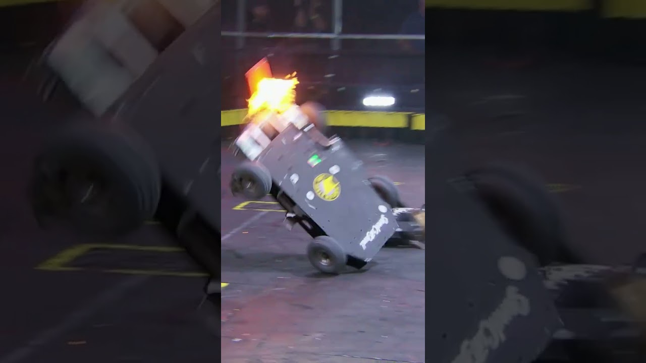 Bot gets turned into a fireball!