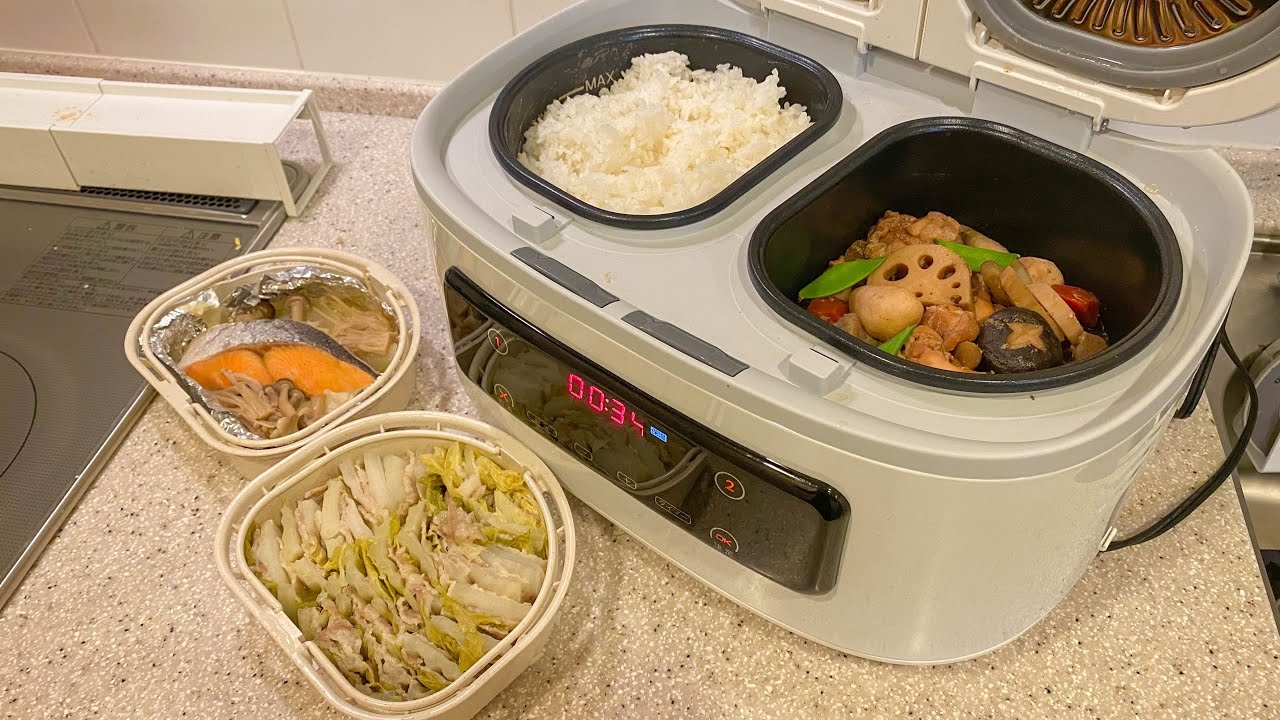 見た目以上に便利な炊飯器で作る晩ごはん【筑前煮、サケのホイル蒸し、豚と白菜のミルフィーユ蒸し】