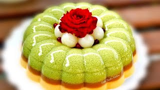 美丽的班兰燕菜蛋糕 ❤ Beautiful Pandan Jelly Cake  #littleduckkitchen