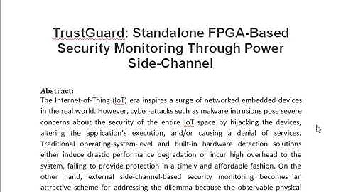 TrustGuard Standalone FPGA Based Security Monitoring Through Power Side Channel