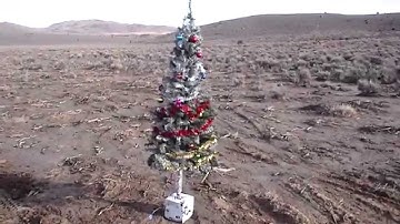 Fail Flying Rocket Powered Christmas tree with parachute fail!   Merry Christmas