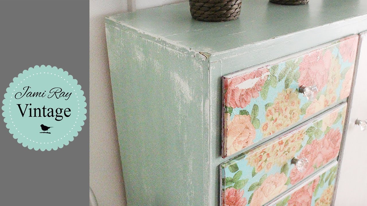 How To Decoupage Farmhouse Napkin Dresser Youtube