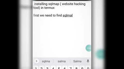 *Installation :  sqlmap on Termux ( Android )*  Sqlmap is website hacking tool