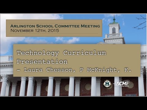 Technology Curriculum Presentation - November 12, 2015