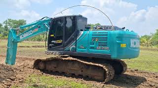 รีวิวรถขุดคลองไส้แบบใช้ปีก kobelco sk200-sm ชมไปบ่นไป excavator