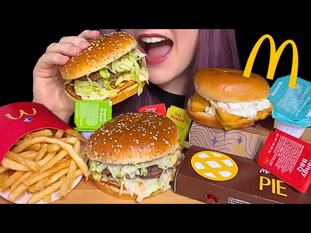 ASMR MCDONALD’S MUKBANG (NO TALKING) EATING THE *NEW* BIG ARCH SANDWICH