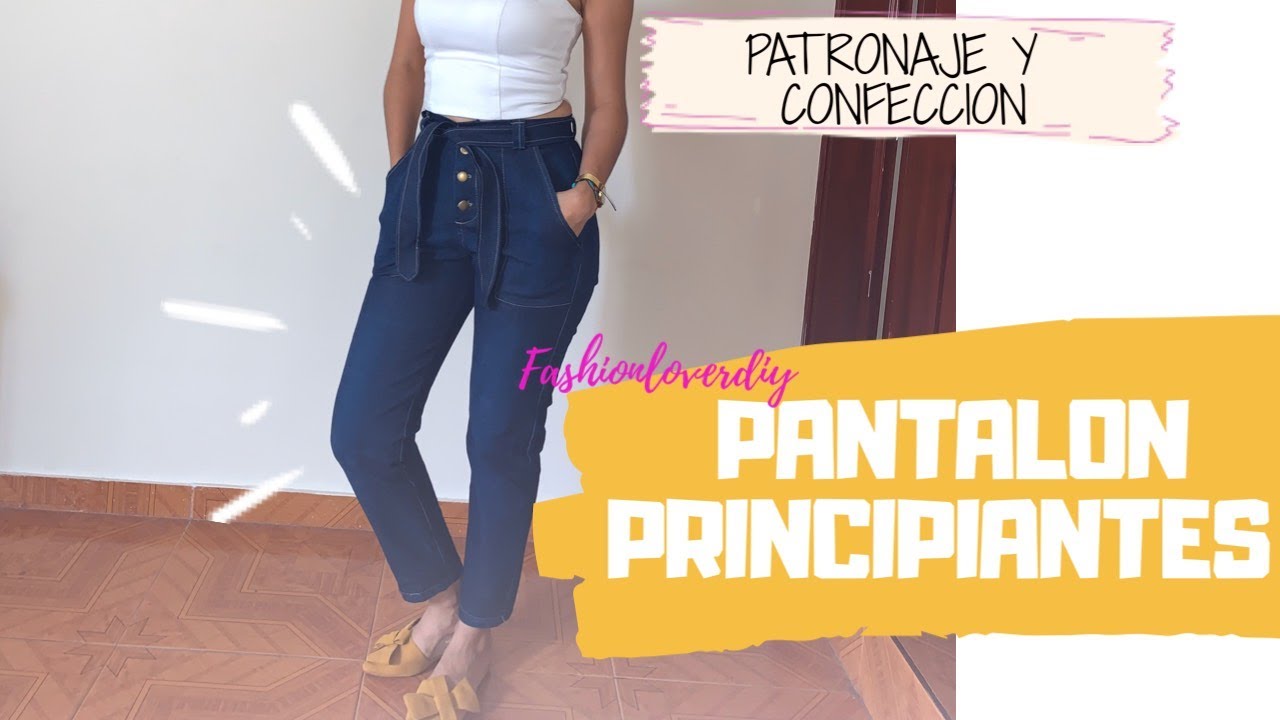 DIY Patronaje Y Costura Como Hacer Pantalón Semi Ajustado Para Principiantes/PANTALÓN DE MODA
