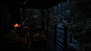 A Quiet Corner by the Stream 🌧️ Night Rain & Gentle Thunder for Study, Sleep and Healing Relaxation
