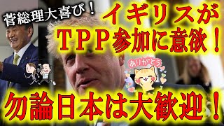 【イギリスがTPP参加に意欲！日本は大歓迎！】日本が主導権を握っているTPPにイギリスが参加意欲！英国の参加で一大経済圏になる可能性が出てきた！中国の一帯一路に対抗だ！米国よ戻っておいで♪