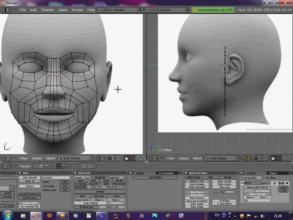 Blender head modeling tutorial part 1 - YouTube