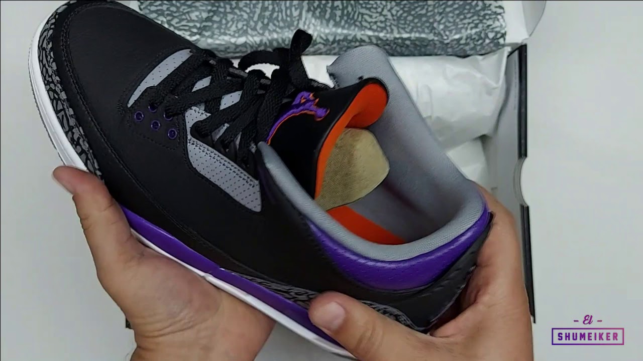 Jordan 3 Black Court Purple Unboxing