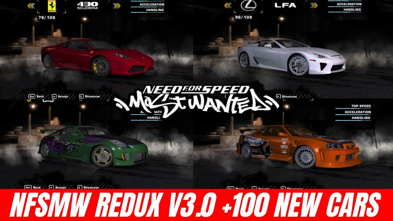 NFS MW REDUX v3.0 (new) - All Cars (+100 NEW) & Bonus Cars
