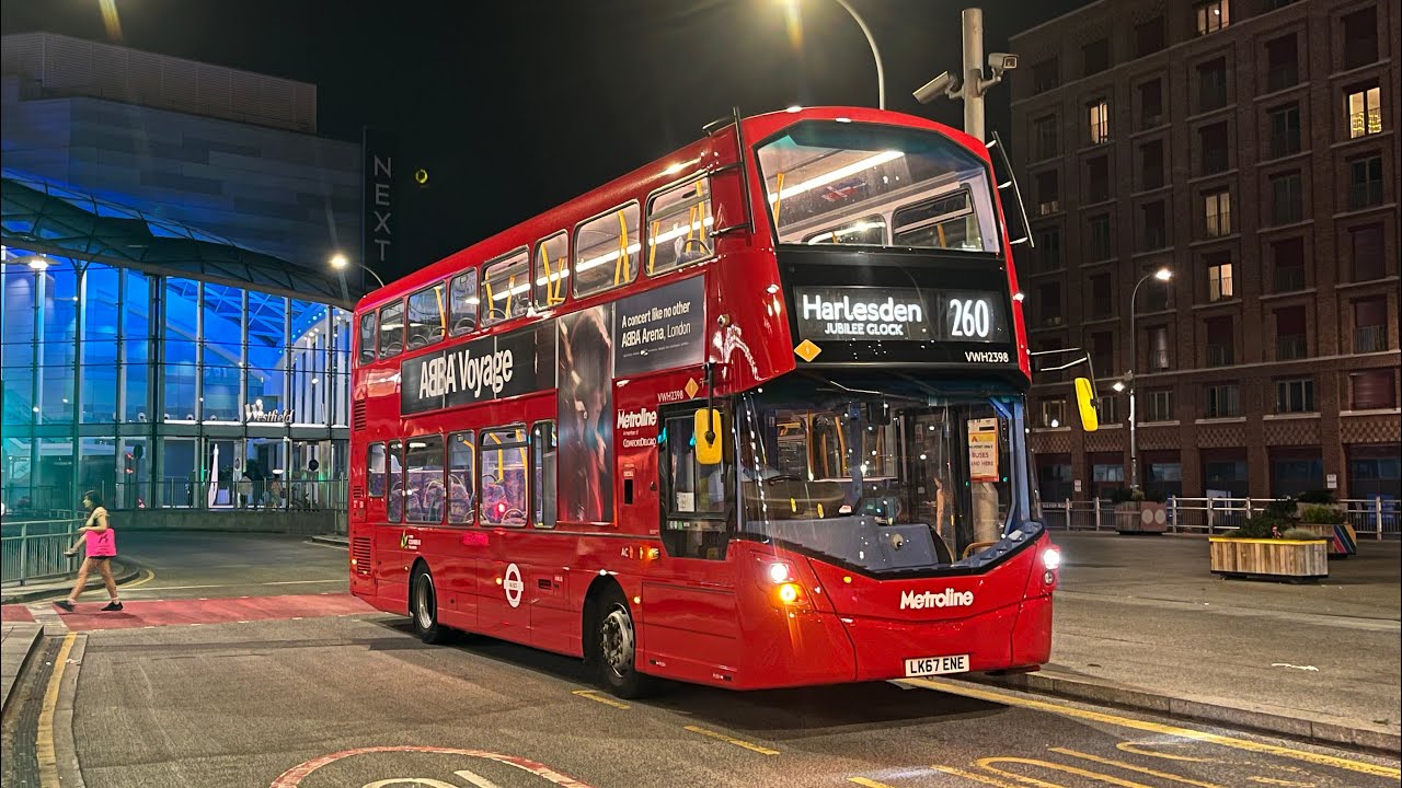 Full Route Visual - Route 260 - Golders Green to White City - VWH2398 (LK67 ENE)