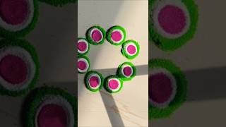 easy and quick rangoli design with beautiful colours for beginner #minirangoli #art