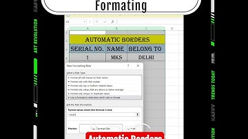 Automatic Borders in Excel #shorts #excel #exceltips #exceltutorial #exceltrick #msexcel #formula