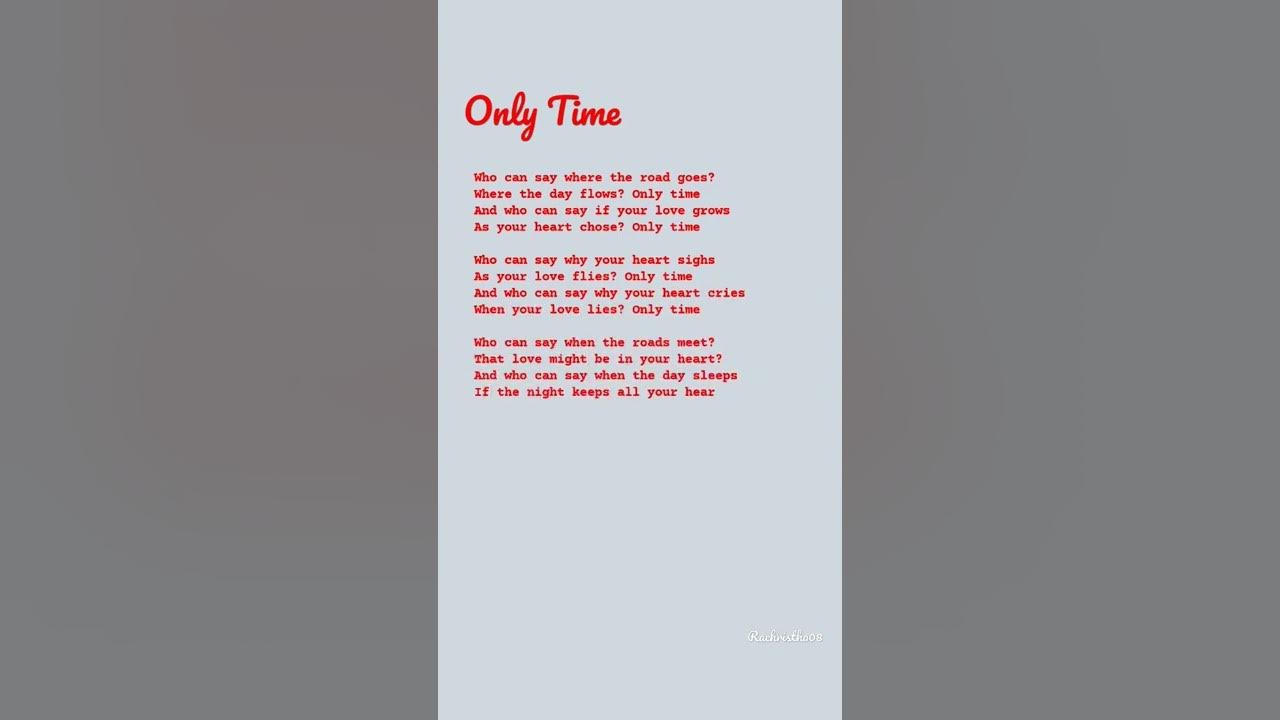 "Only Time" Enya (Lyrics)