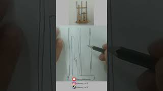 cara menggambar angklung #shorts #drawing #sketch #menggambar #art #alatmusik #angklung