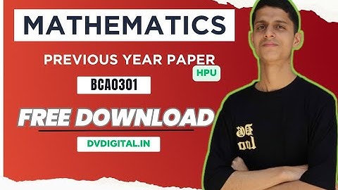 Hpu Bca 3rd Sem Maths Previous Year Question Papers - Free Download
