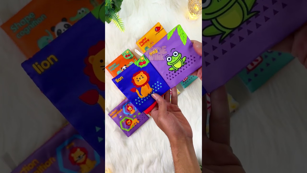 Explore, learn, & play with our engaging Toddler Activity Sensory Cloth Book! 