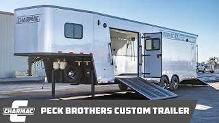 Peck Brothers Custom Gooseneck Walkthrough Charmac 32 Gooseneck Tri-Sport Motorsport Trailer