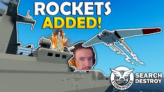 WARSHIP DESTROYED! Rockets Added! - Flying Wing Build - Stormworks Search and Destroy!