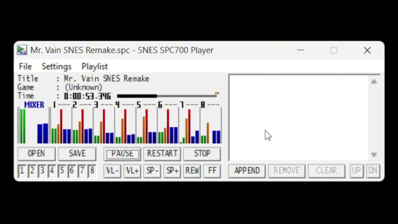 Mr. Vain - SNES Remake [SPC700] SPC700 Player