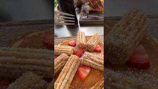 Cinnamon Churro Pancakes 🍓🥞 in Long Beach, CA #shorts #fyp #viral #food #lifestyle #trending