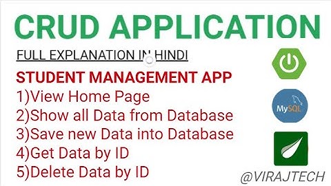 Complete video of Student Management System Project using spring boot MySQL Hindi in STS with code