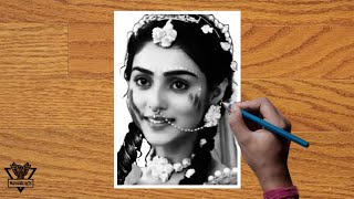 Radha drawing | how to draw Mallika Singh as radha | Radha krishna