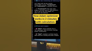 How Adam optimizer works in 2 minutes with calculation.#ai #datascience #machinelearning