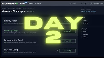 Counting Valley - Warmup Challenges - Interview Preparation Kit on DSA | HackerRank