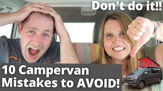 10 Campervan Mistakes to Avoid  Don't get caught out!