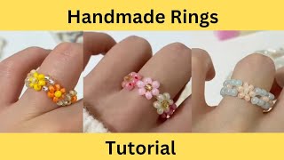 Sparkling DIY: Cute Beaded Bow Rings Tutorial, how to make bow rings #beaded #rings #diy