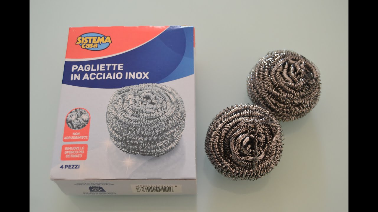 Confezione da 6 pagliette dorate in acciaio inossidabile, paglietta in lana d'acciaio utilizzata for piatti, pentole, padelle, forni e sgrassatura meccanica facile for una pulizia dura della cucina