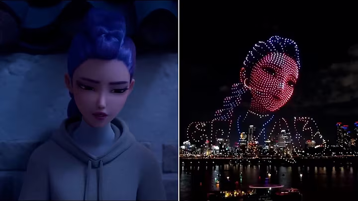 'KPop Demon Hunters' drone show in Seoul